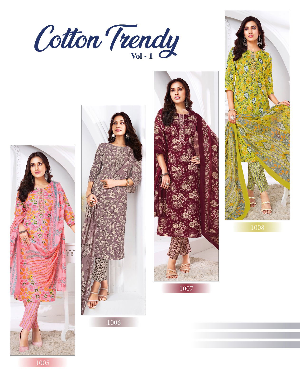 Cotton Trendy  Vol 1 By Radhika Top Bottom With Dupatta Exporters In India